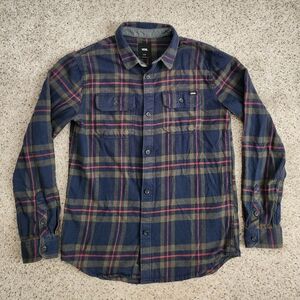 Vans Boys Plaid Button Down Long Sleeve